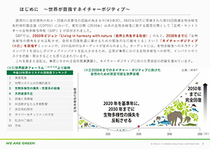 TNFDレポート内の「はじめに」ページ